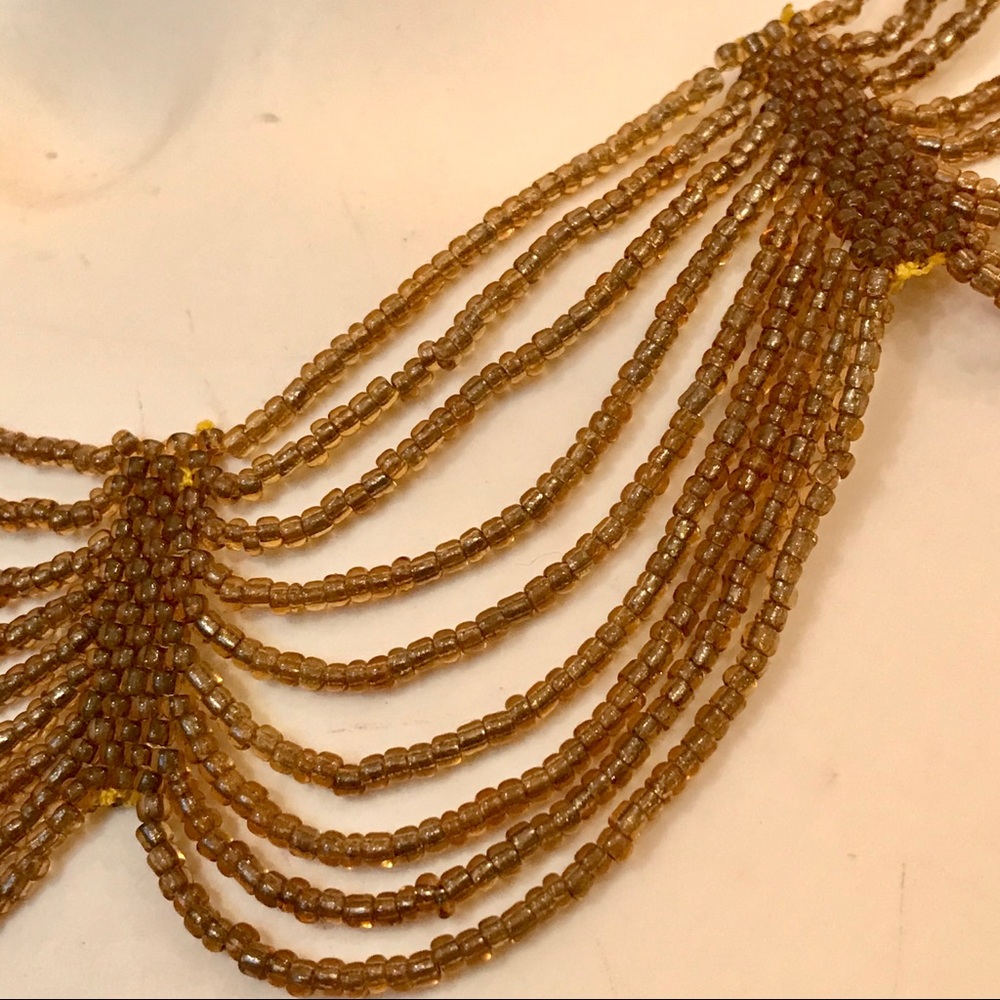 Stunning Antique Bib Collar Seed Bead Necklace. - Picture 2 of 5